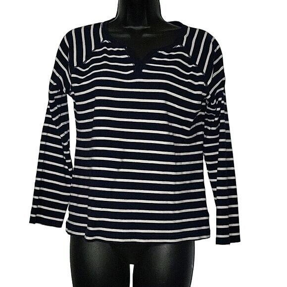 Chaps Tops - CHAPS Blue/White long sleeve Nautical Shirt PL Designer Outdoor Casual Relaxed